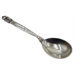Georg Jensen sterling silver Acorn pattern spoon, 1915-1927 mark 