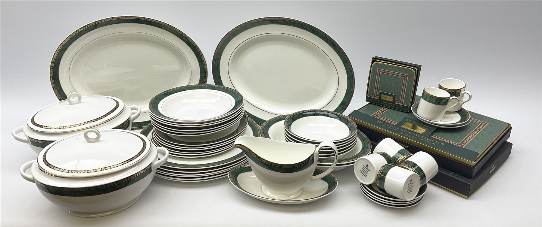 Wedgwood dinner service, twelve place mats and six coasters consisting