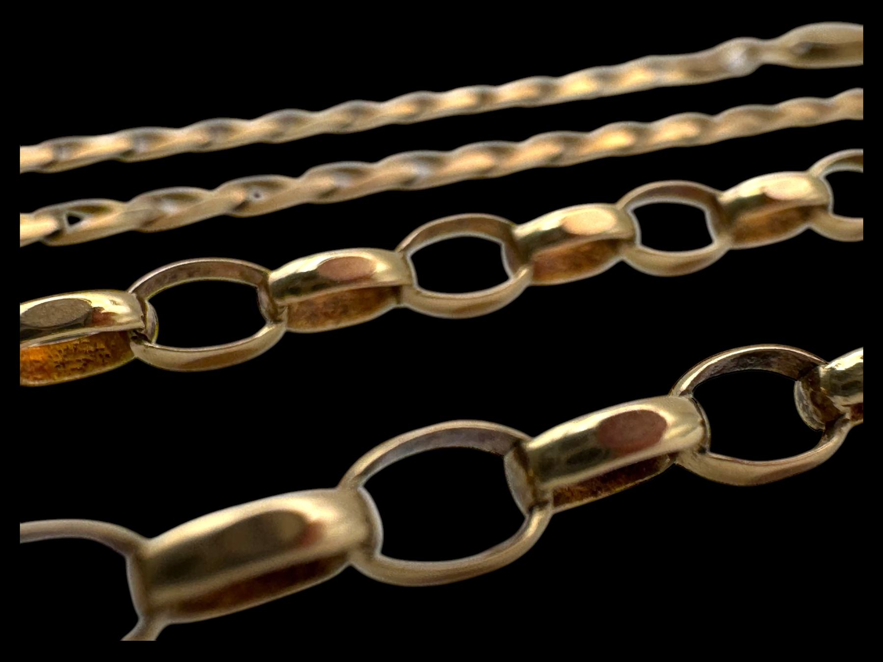 Two 9ct gold chains, both hallmarked 