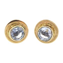  Pair of 9ct gold round cut aquamarine stud earrings