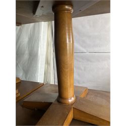 Four square walnut finish dining tables- LOT SUBJECT TO VAT ON THE HAMMER PRICE - To be collected by appointment from The Ambassador Hotel, 36-38 Esplanade, Scarborough YO11 2AY. ALL GOODS MUST BE REMOVED BY WEDNESDAY 15TH JUNE.