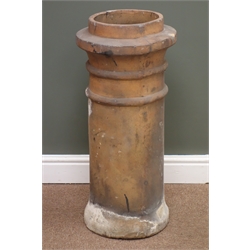  Terracotta cylindrical tapering chimney pot, H76cm  