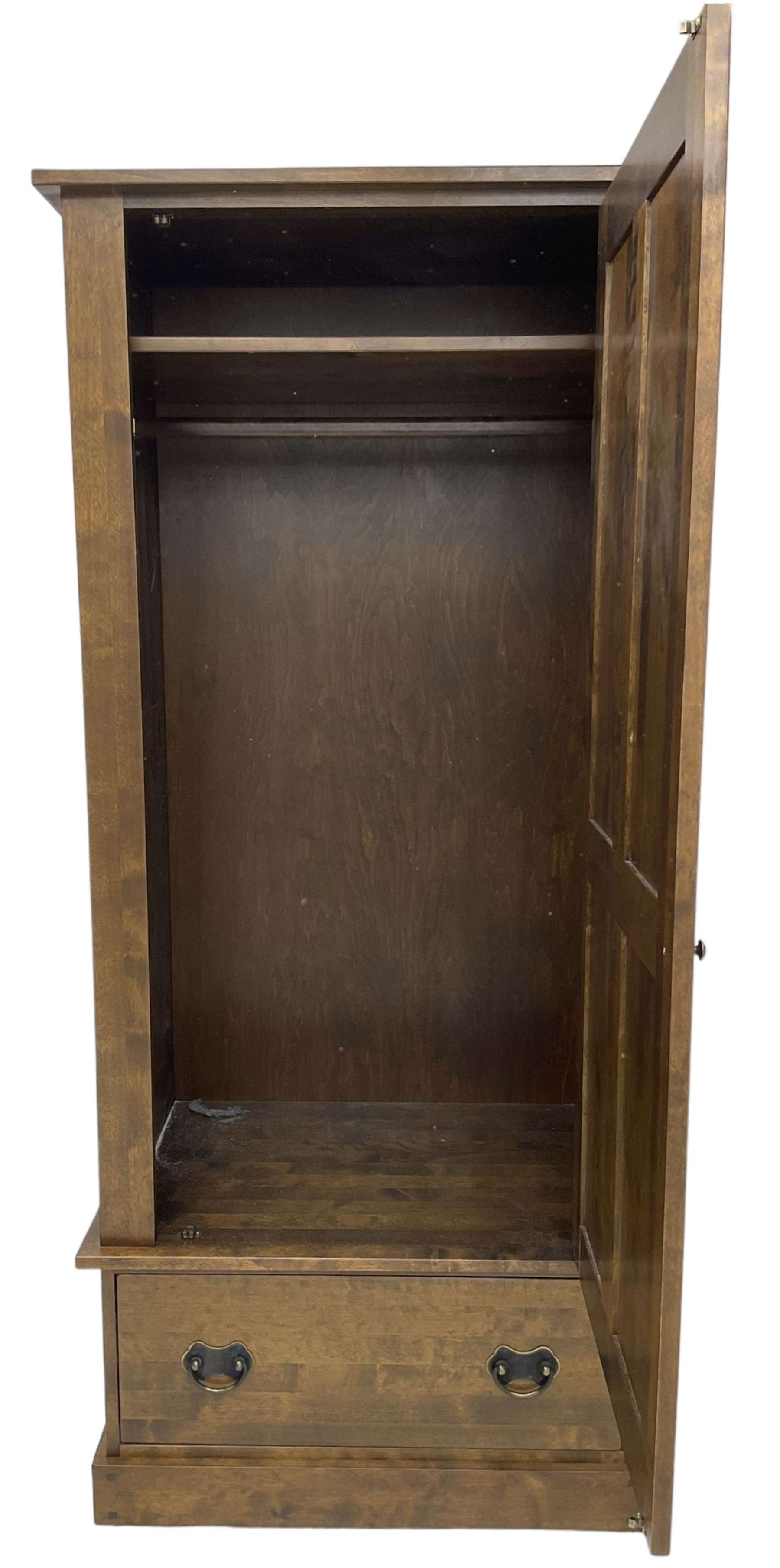 Laura Ashley - 'Garrat' chestnut single wardrobe, fitted with single panelled door over a deep drawer