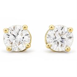 Pair of 9ct gold lab grown diamond stud earrings, stamped 375, total diamond weight approx...