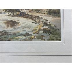 Frank Watson Wood Jnr. (Scottish 1900-1985): Lakeside Scene in the Highlands, watercolour signed 26cm x 36cm 