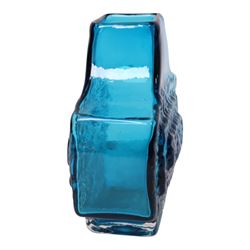 Geoffrey Baxter, Whitefriars - mid century TV vase, in Kingfisher blue, H18cm