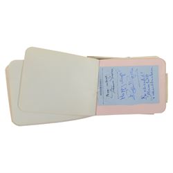 1940s/1950s autograph and sentiment book, with various signatures, including spurious signature for former Prime Minister Anthony Eden, together with a facsimile printed letter dated November 30 1950, 'Thank you so much for your good wishes on my birthday' the paper embossed with House of Commons logo and with printed Winston Churchill signature