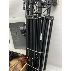 Rocwing photography studio lighting stands and shades, together with digital cameras and other camera equipment, in three boxes  