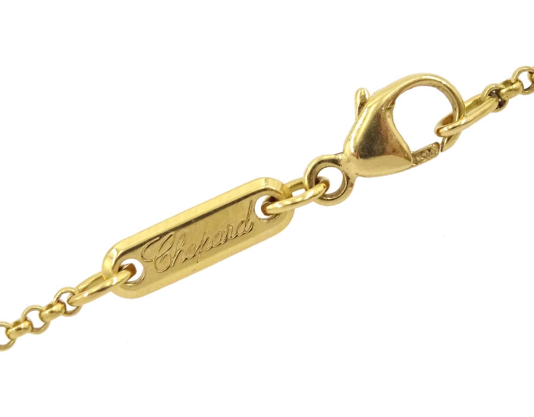 Chopard Miss Happy 18ct gold diamond pendant, Ref. 799012-000, on Chopard 18ct gold necklace, hallmarked