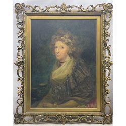 Beatrice Hill (British late 19th/early 20th century) after George Francis Joseph (Irish 1764-1846): Portrait of 'Elizabeth Rigge nee Brawn', inscribed and dated 1897 verso 75cm x 55cm