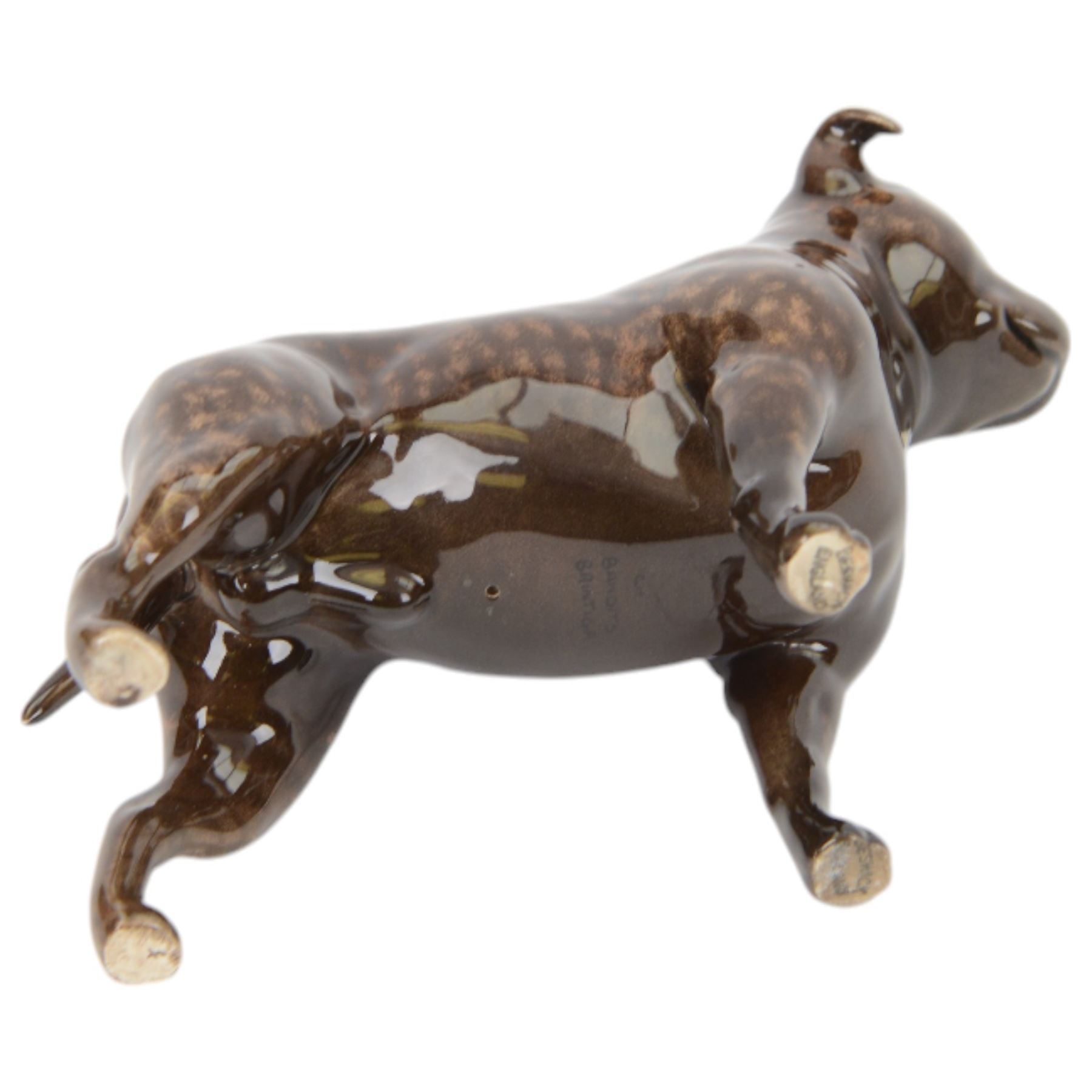 Beswick model of a Staffordshire Bull terrier Bandits Brintiga, in dark brindle colourway, no 1982A