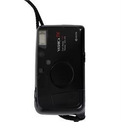 Yashica T4 35mm compact camera, serial no. 120026, with a Carl Zeiss T* 35mm f3.5 Tessar lens and wrist strap