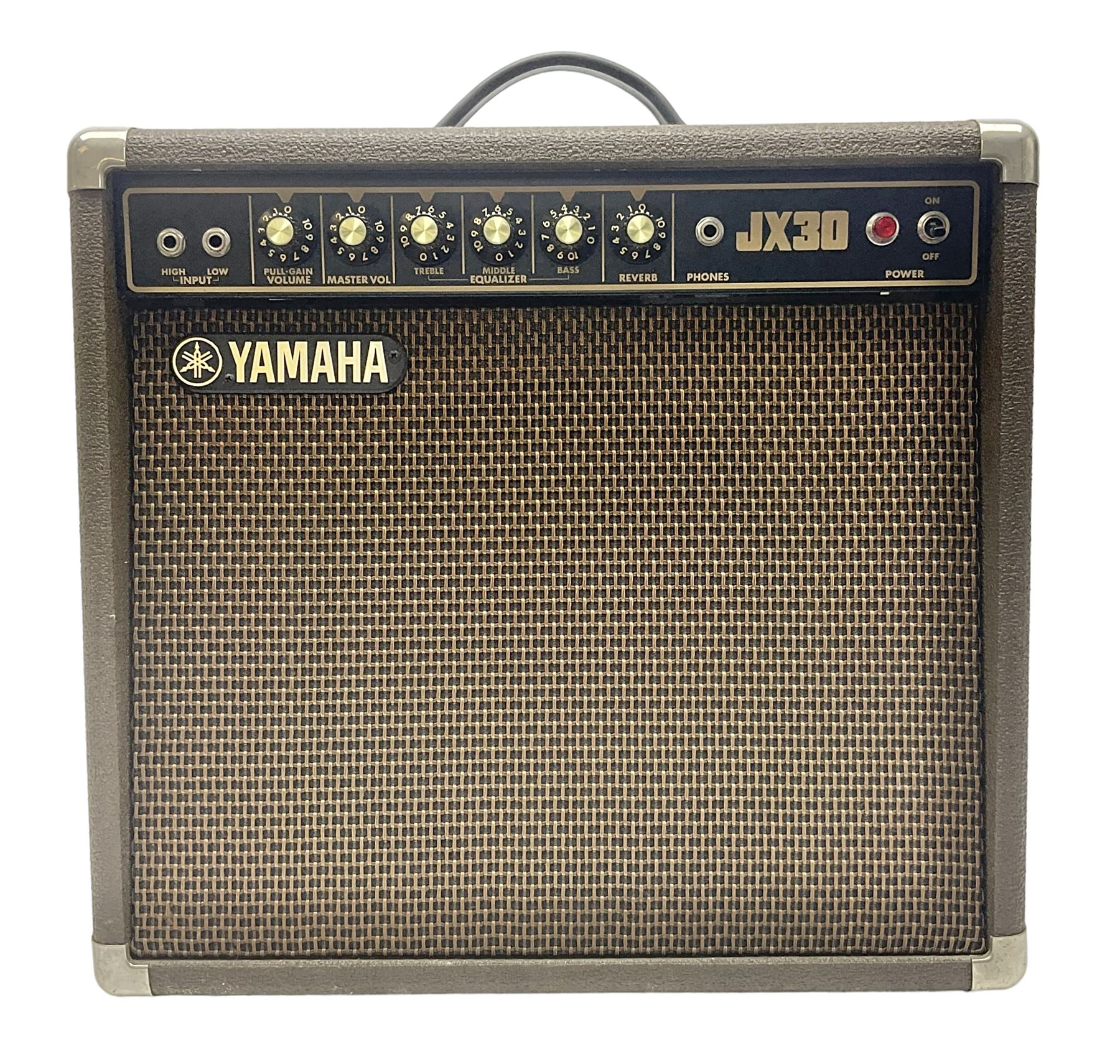 Yamaha JX30 guitar amplifier in brown case, serial no.14481; L47cm