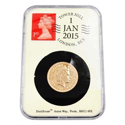 Queen Elizabeth II 2015 gold full sovereign coin, cased 