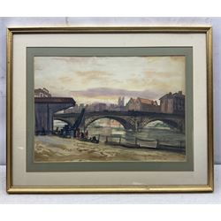 Joseph McCulloch ARWS (British 1893-1961): Ouse Bridge York, watercolour signed and titled beneath mount 37cm x 53cm  
