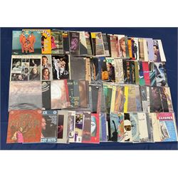 Quantity of vinyl records including Pat Travers 'Makin Magic', Poco 'Legend', Peter Gabriel 'Plays Live', Jethro Tull 'Living In The Past', Joe Cocker 'With A Little Help From My Friends' and other music, approximately 100, in one box
