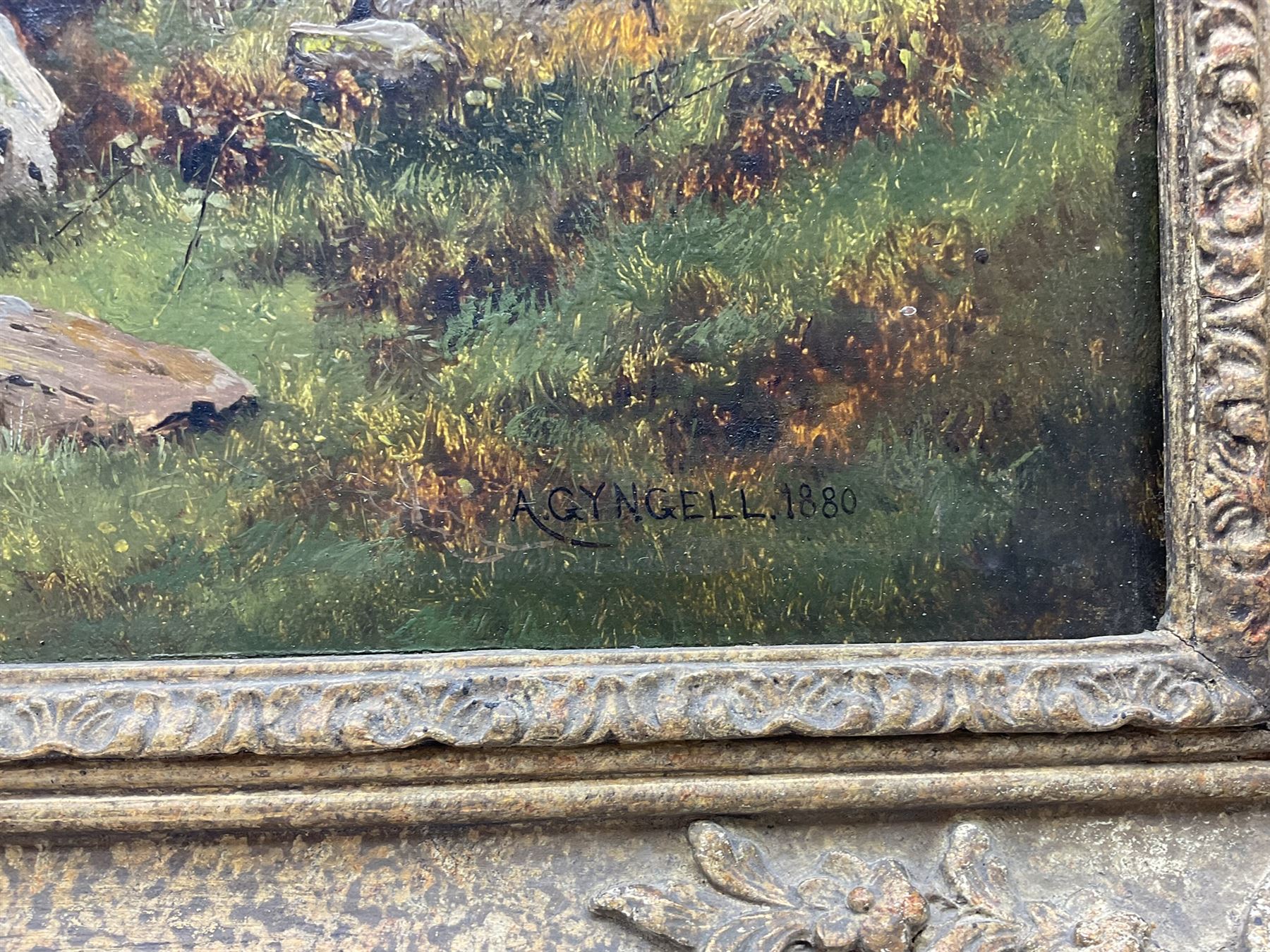 Albert Gyngell (British 1841-1894): North Wales Landscape, oil on canvas signed and dated 1880, titled verso with artist's Worcester address 50cm x 75cm