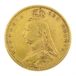 Queen Victoria 1892 shield back gold half sovereign