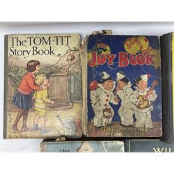 1930s Glevum Series boxed set of 'Coloured and Polished Building Bricks' with instructions; and quantity of 19th century and later children's books including The Fairy-Land of Science by Arabella B. Buckley. 1879; The Wonder Gift Book for Children 1933; The Greyfriars Holiday Annual 1938; The Willie Waddle Book 1933; twelve editions of School Boys Own Library 1937/8; Rainbow Annual 1952 etc