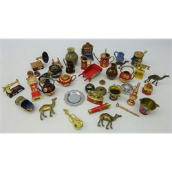  Collection of Bargeware painted miniatures including mangle, kettles, sewing machine watering can etc (29)  