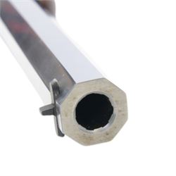 SECTION 1 FIREARMS CERTIFICATE REQUIRED - Pedersoli caliber.44 black powder pistol, the octagonal 26cm barrel stamped 'Pedersoli I-Italy Cal.44 black powder only' beneath, engraved steel lock, hammer, scrolling trigger guard, butt cap and mounts, checkered grip,in wooden case, serial no. 10250