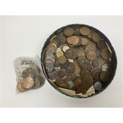 Great British and World coins, including Queen Victoria 1889 halfcrown, pre-decimal pennies, threepences, sixpences and other denominations, commemorative crowns etc