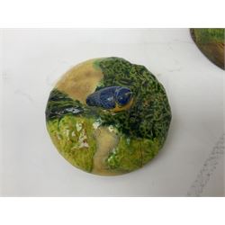 Collection of Japanese Maruhon ware novelty preserve pots, to include examples modelled as a windmill and cottages, together with other 1920s and 30s Art Deco style preserve pots, etc