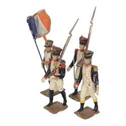 French CBG Mignot Napoleonic Young Garde, comprising one officer, one standard bearer and ...