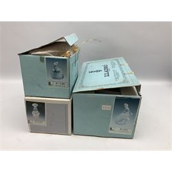 Three Lladro figures, comprising Evita no 5212, Petite Maiden no 5383 and Prim and Pretty no 5554, all with original boxes, largest example H18cm