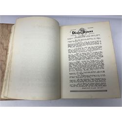 The Yorkshire Post Kriegie Edition. A 1945 book reproducing the exploits of Prisoners of War in Stalag Luft VI, with compliments letter from the publishers. Simulated wood paper covered card boards.