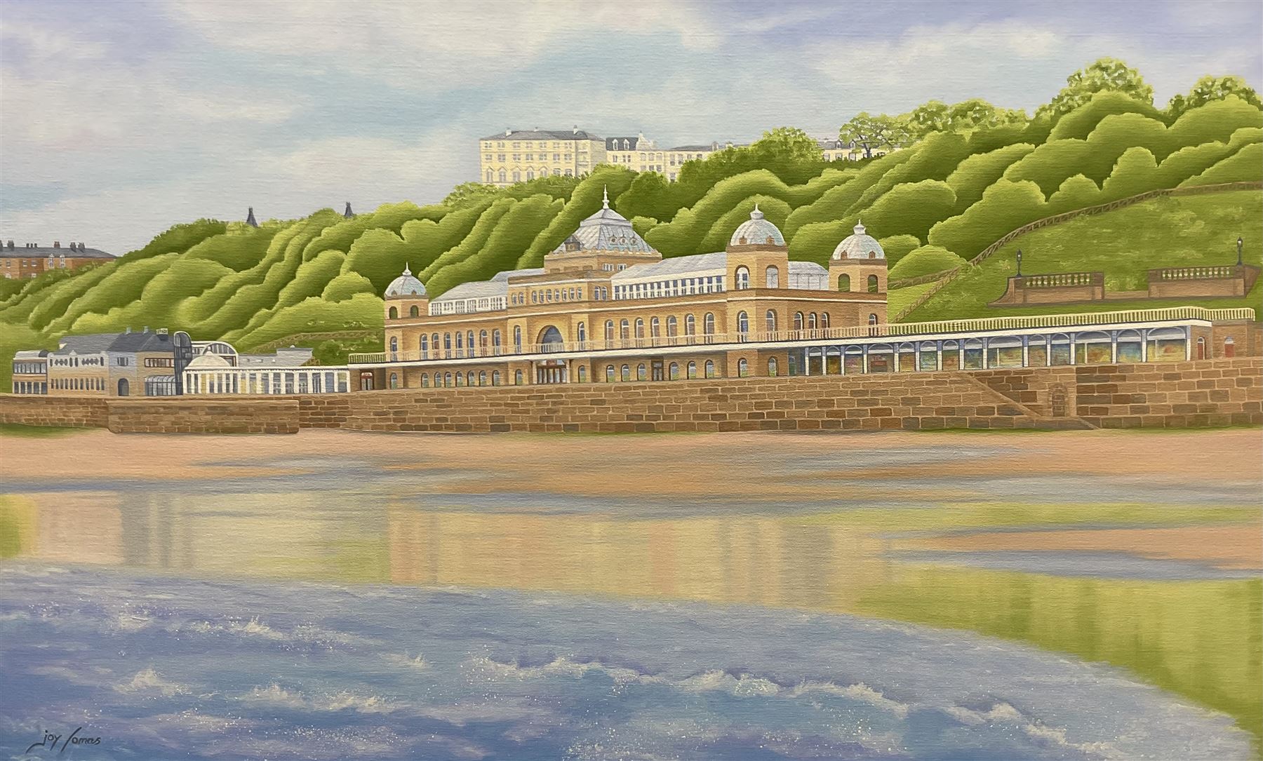 Joy Lomas (British Contemporary): Scarborough Spa, oil on canvas signed 56cm x 91cm
