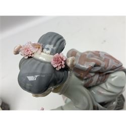 Two Lladro Japanese Ladies figures, comprising Kiyoko no 1450 and Yuki no 1448, both issued 1983, retired 1998, largest example H20cm