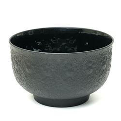 Tapio Wirkkala and Bjørn Wiinblad for Rosenthal - bowl decorated in light relief with goddesses, H15cm; together with two vases from the Porcelaine Noir series, larger H31.5cm (3)