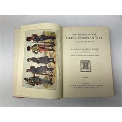 Military related books including two bound volumes of Phoenix Magazine Feb.1945 - Feb.1946; Knight W.S.M.: The History of the Great European War. Ten volumes; folding road map of India; The War in Pictures. Six volumes etc