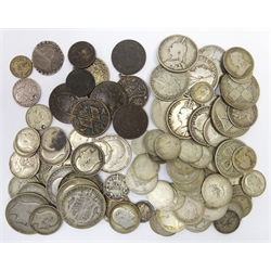  Collection of pre 1920 and pre 1947 coins including Edward VII half crowns and other tokens/coins  