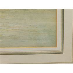 English School (Early 20th century): Transitional Steamship followed by Sailboats, watercolour indistinctly signed 24cm x 34cm