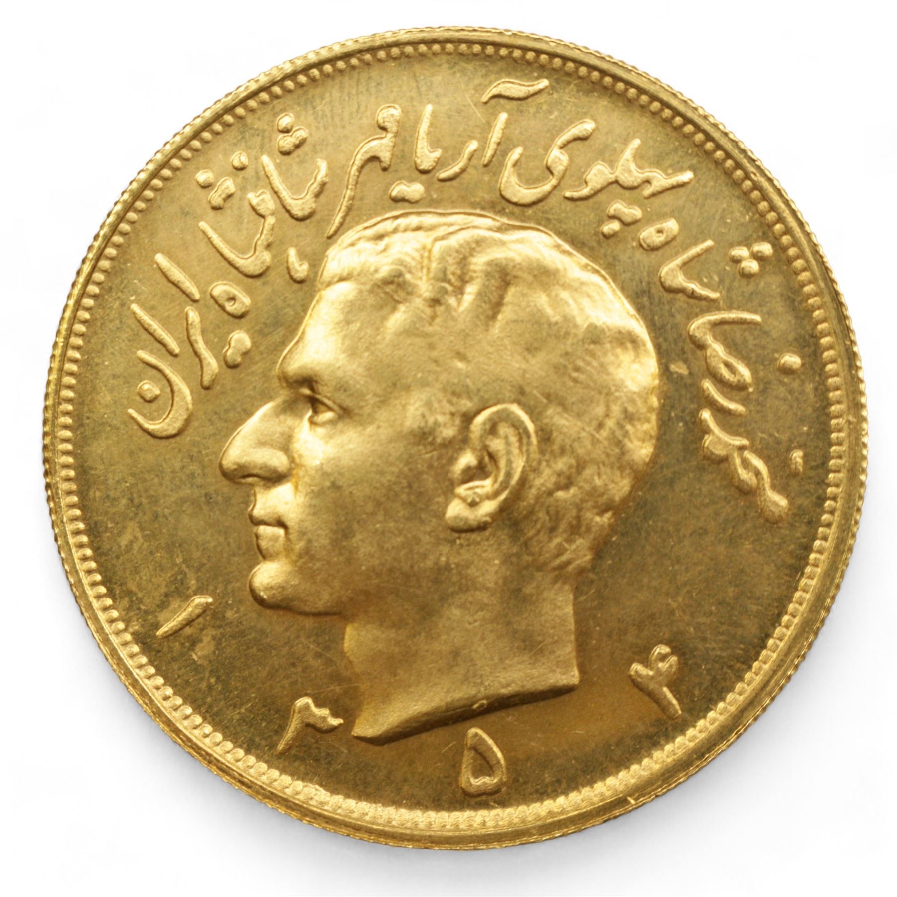 Iran 5 Pahlavi 1354 (1975) Muhammad Reza Pahlavī gold coin