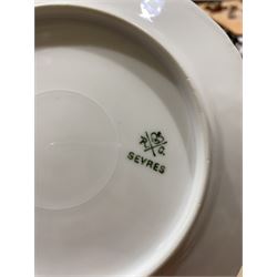 Victorian Rosenthal Tilly dinner wares, including dinner plates, side plates, dessert plates etc, all decorated with printed and painted florals, each with printed RC Sevres mark beneath