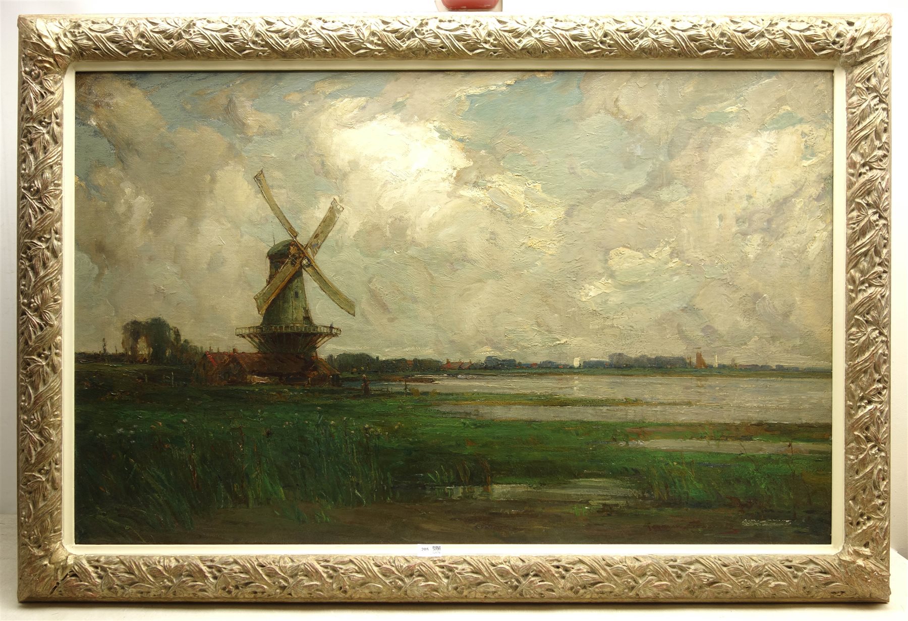 Kershaw Schofield (British 18721941) Landscape with Windmill, oil on