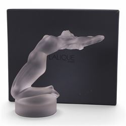 Lalique, Chrysis, frosted glass figure, inspired by the original 1931 car mascot designed ...