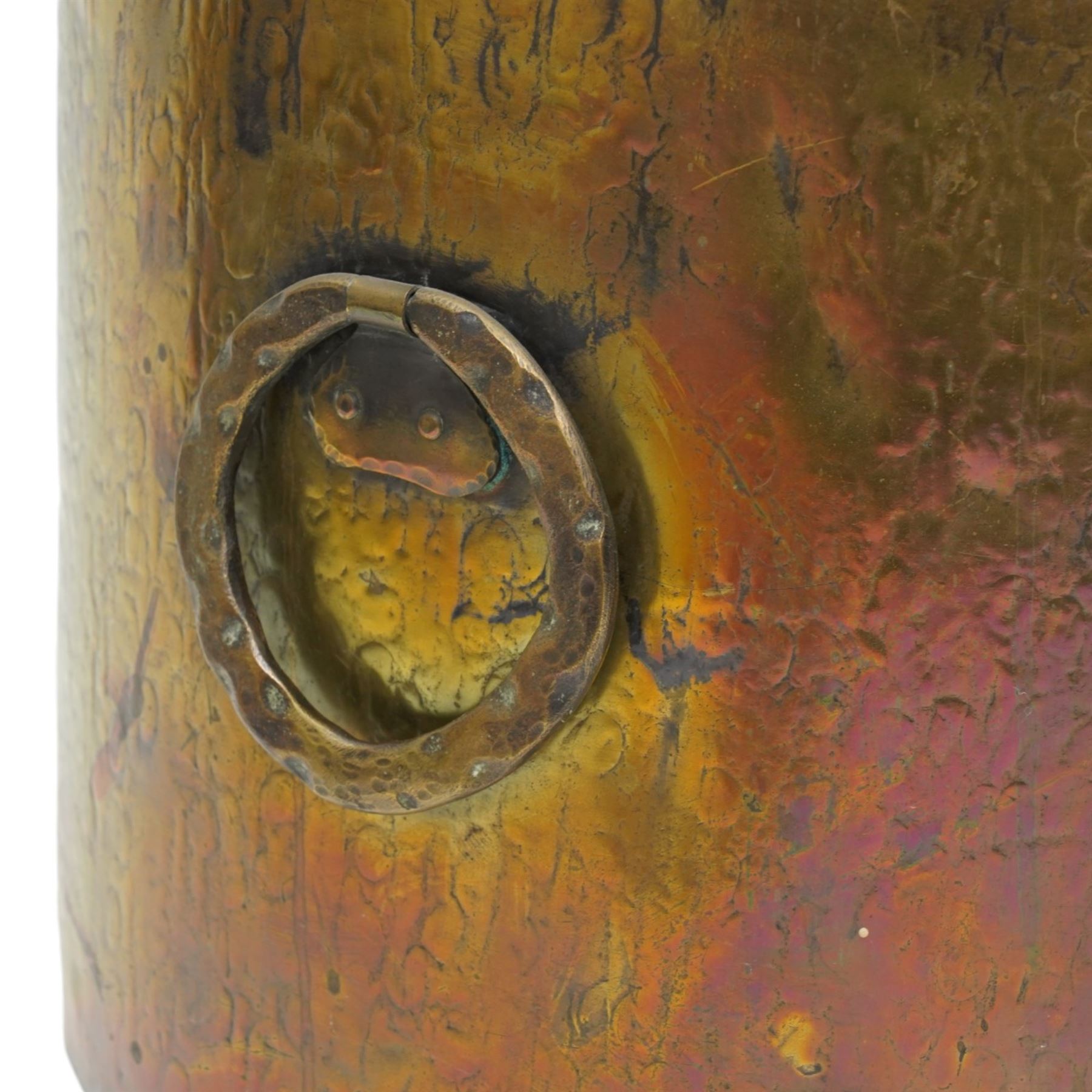 Pair of 19th century copper coal buckets, twin carrying handles and with liners, on scroll feet, H42cm (2)
Provenance: Kirkham Hall
