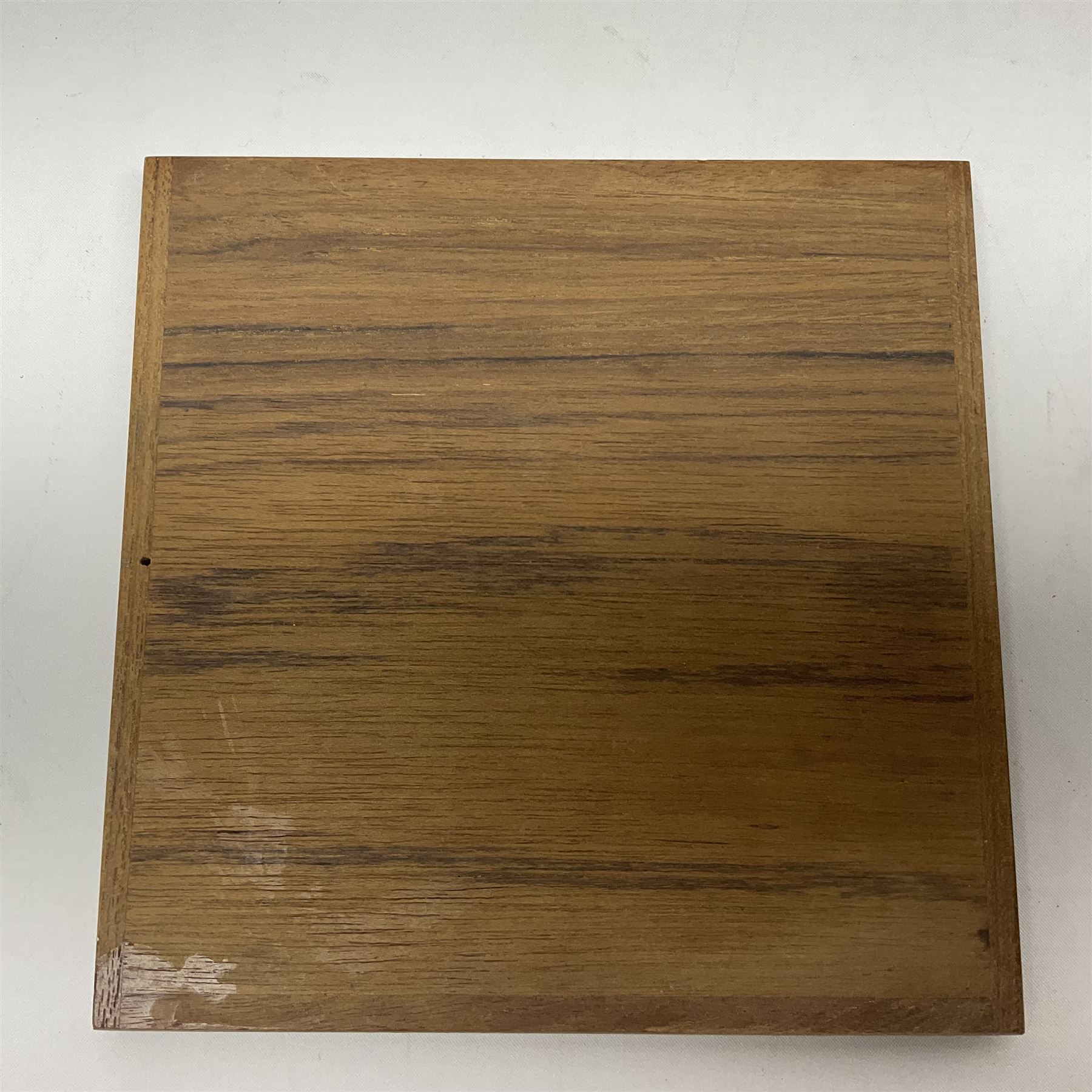 Danish collectables, to include teak tray by Nissen Denmark, ladybird pattern biscuit barrel by Laurids Lonborg and a Stelton stainless steel and wooden cruet set, together with a mid century floral tile trivet