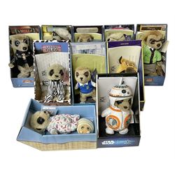 Ten Meercat toys including Sergi, Yakov, Vassily, Maiya, Oleg as BB-8 etc, all in card displays mostly with certificates