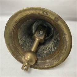 Early 20th century brass ship's bell, inscribed 'Saint George 1900 Liverpool', H40cm