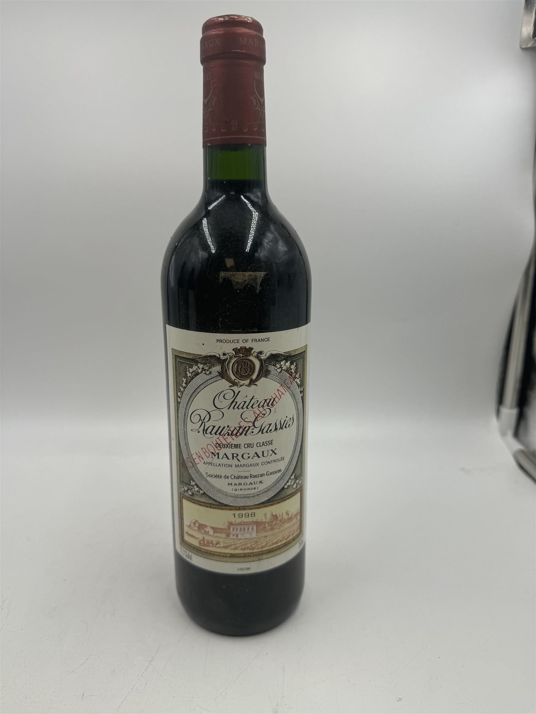Mixed red wine; comprising Chateau Rauzan Gassies | Wine, Whisky 