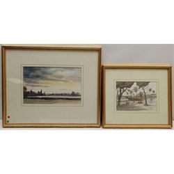 Sir Arthur David Saunders Goodall (British 1931-2016): Byland Abbey, Rievaulx Abbey, and 'Saligao Goa', three watercolours signed with monogram and variously dated, max 24cm x 30cm (3)
Notes: David Goodall was a British diplomat and High Commissioner to India from 1987-1991. His interest in painting began at school at Ampleforth College, but he only started painting seriously twenty years later after reading Churchill's 'Painting as a Pastime'.