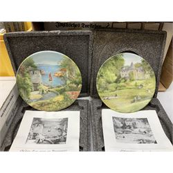 Twenty-three Bradford Exchange collector's plates with boxes and certificates, including Une Journee au bord de l'eau, wehrhaftes vischering, Vieux moulin a eau en Alsace etc 