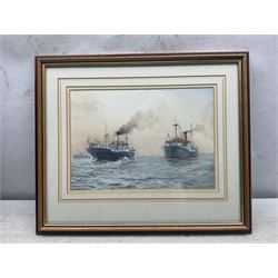 Roy Carmichael (Northern British fl.1970-1985): 'Shipping the Pilot off the Humber', watercolour signed, titled verso 22cm x 32cm
Provenance: Carmichael was a Humber Pilot