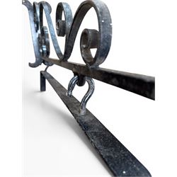Blacksmith made wrought metal wall hanging sign bracket, scrollwork detail, including wall bracket and sign bracket