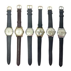 Two automatic wristwatches including Herculeo and Ramona and four manual wind wristwatches including Zenith, Swiss Watch Company and Accurist
